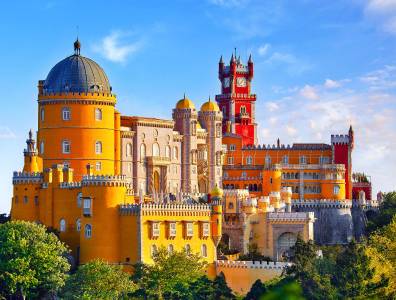 Gelb roter Palast Sintra in Portugal