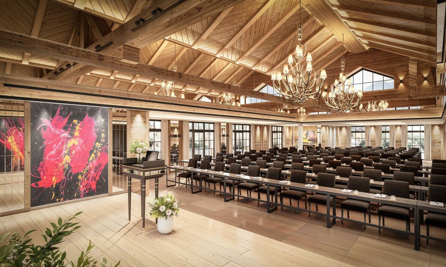 Restaurantbereich mit gedeckten Tischen
