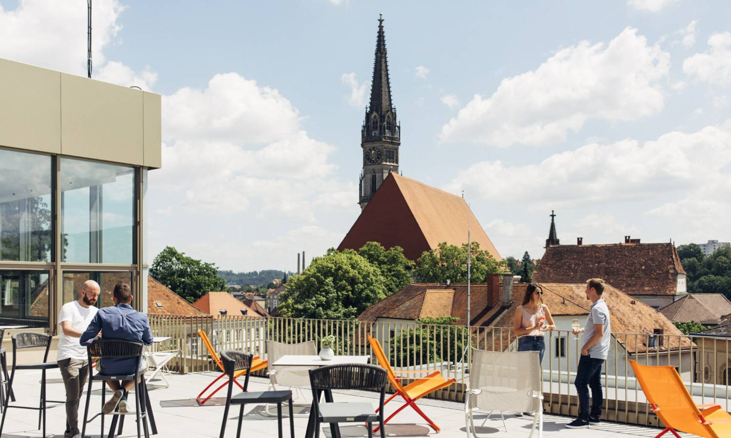 Dachterrasse mit Blick auf Steyr